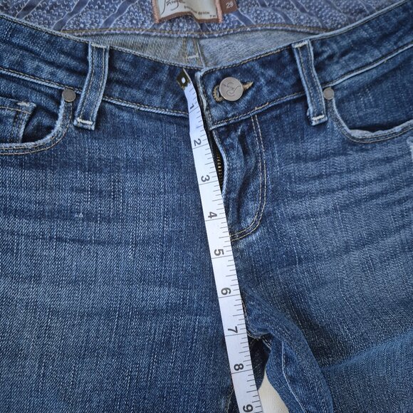 Blue Straight Leg Jeans with Distressed Details and Fading - Picture 3 of 7